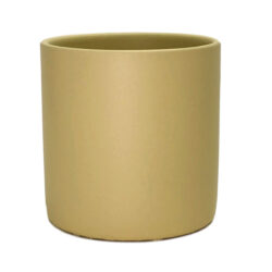 Verona Satin Matte Ceramic Cylinder Vase - 10cmD x 10cmH / Nude -1