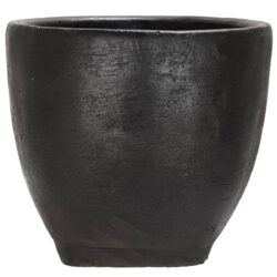 Titan Cement Pot with Hole & Plug - 18cmD x 17cmH / Black -1