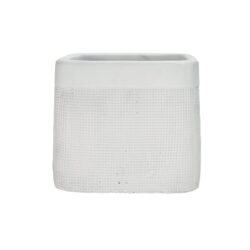 Vulcan Ceramic Pot with Hole & Plug / Small - 12 x 12 x 10.3cmH / White -1