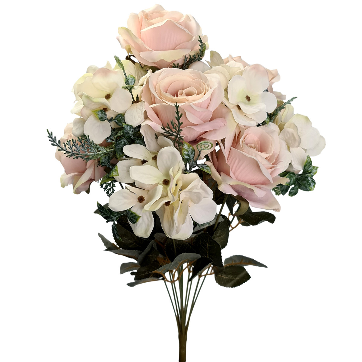 Juliet Rose/Hydrangea Bush - 50cmL / Blush - Floral Craft