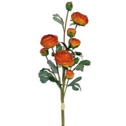 Artificial Ranunculus Bundle - 50cmL / Orange
